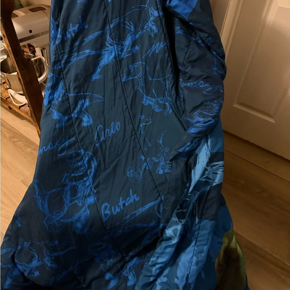 Kids' Blue and Green Dinosaur Comforter